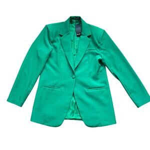 NWT Nasty Gal Women's Premium‎ Oversized Single Breasted Blazer US 4 UK 8 Green